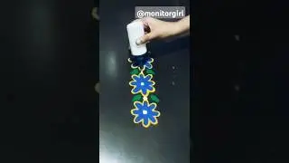 Simple and easy border rangoli #rangoli #simplerangoli #ytshorts @monitorgirl