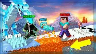 Minecraft NOOB vs PRO vs HACKER run through WINTER TRAPS!🥶