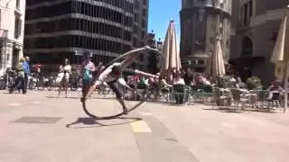 Barcelona giant body hoop street tricks