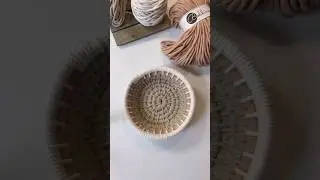 Coiled basket made with Bobbiny&rsquo;s braided cord #baskets #bobbiny #coiling #diybasket #diycrafts