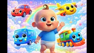 Baby Meets Vehicles One by One 🚗🚌🚂✈️ | Fun Vehicle Sounds & Rhythm Play for Babies #cartoon #funny