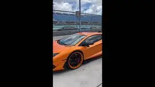 Orange Aventador SVJ With Custom Wheels