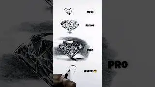 how to draw realistic diamond #shorts #drawing #art