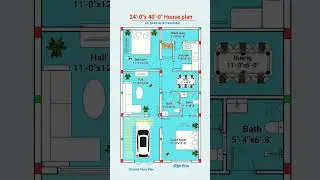 24x40 simple west face GF plan design #shorts #viral #floorplan #homeplan #homedesign #houseplan