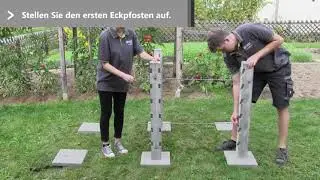 Komposter im Garten anlegen und aufbauen / Betonpfosten Mehrkammer Montage