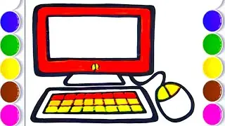 Draw A Computer 🖥️ ll coloring #tyctep n Computer for kids ll Draw with Multi Kids Masti