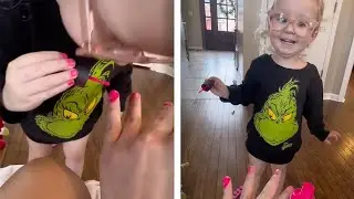 Sassy Little Girl Paints Mum's Nails