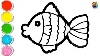 Cute Rainbow Fish Drawing Painting Colouring for kids and Toddlers Easy step by step Drawing...