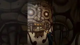 🔥Aztec Tl&aacute;loc painting by Jesse Zarate #aztec #art #shorts #painting
