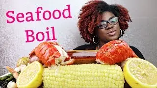 Seafood Boil Mukbang with Blovelife Sauce | Lobster Tail, Shrimp, Sausage, Corn and Potato