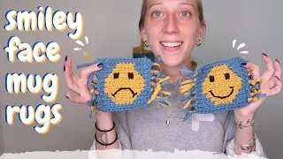 tapestry crochet smiley face mug rugs!
