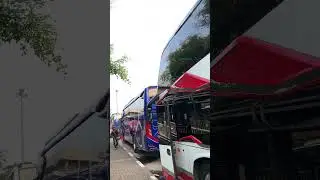 Mtrans diterminal tj priok & langit cerah 🌈☀️ #luxurybus #travelusa #transportation #coachlife