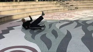 Skateboard Lands On Their Back On Top Of Board