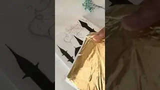 Gold leaf Arabic Calligraphy | Bismillah 🫀#arabic #art #shorts