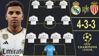 ⚽ REAL MADRID VS MONACO 🔥 REAL MADRID POTENTIAL LINEUP (4-3-3) CHAMPIONS LEAGUE 25/26