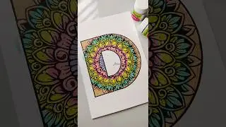 Alphabet D mandala art ~&bull;🐶🐾&bull;~  #art #shortsvideo #pastel #colors #alphabet #mandala #drawing