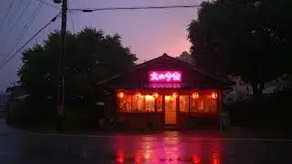 Rainy Night at a Cozy Japanese Caf&eacute; 🌧️ Warm Lantern Lights & Soft Lofi for Study & Sleep