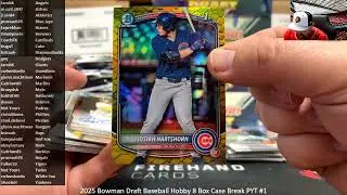14.01.2026 2025 Bowman Draft Baseball Hobby 8 Box Case Break PYT #1