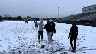 Snow Football with a crazy injury