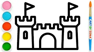How to Draw a Castle - Easy Castle Drawing - Castle Drawing Step By Step 🏰