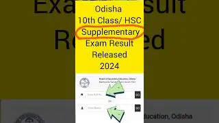 Odisha 10th Class/ HSC Result 2024 &ndash; Supplementary Exam Result Released#10th #2024 #suplement#result