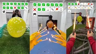 Asmr Balloon Catch With SpiderMan And Squid Game Challenge Bursting 😨🎈💥