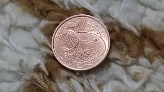 Moeda de 5 Centavos de 2024  reverso invertido valor Mbc 60 Sob 120 e flor de cunho 320 e FDCe 1.500