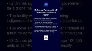 IG Drones Partners with UP Government for Defence Facility!