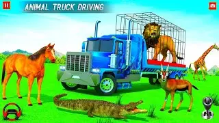 Dino transport in Zoo Animal Transport Truck to Rescue Animal Truck Driving Game | Loin Rhino Animal