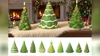 Multi Style Christmas Tree Scent Candle Silicone Mould Pine Gypsum Resin Mold DIY Relief Star Bubble