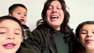 God never left us alone&hearts;️ singing with my babies. Living by example because we have littles watching