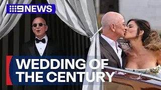 Billionaire Jeff Bezos marries partner Lauren Sanchez | 9 News Australia