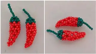 Как сделать перец чили из бисера | Декоративное украшение из бисера | Мастер-класс по изготовлени...