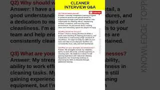 Cleaner Interview Questions and Answers | Cleaning Job Interview Questions and Answers