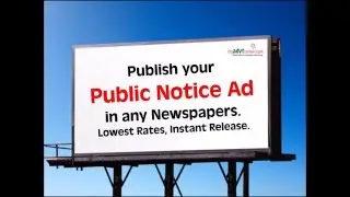 Public Notice Ads in Newspaper, Public Notice Newspaper Advertisement
