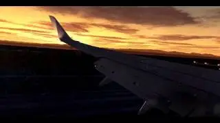 Dramatic FSX | JAL B737-800 Sunset Landing at RJGG R/W34 [HD]