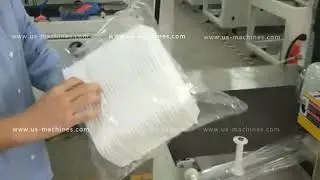 Automatic fast food tray plate L type film cutting wrapping sealing machine testing video