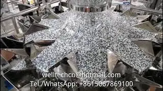 Automatic multi-head weigher grain food bag pouch packing machine with film roll feeding bag forming
