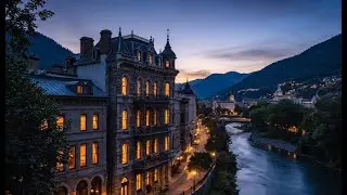 River and Nature Sounds in Sunset City Ambiance for sleeping or studying 8 hours