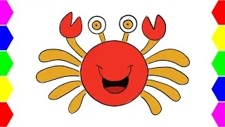 How to draw a CRAB 🦀| Drawing and coloring | Step by step drawing 2023