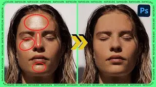[ Photoshop Tutorial ] Remove Shiny Skin - Retouching Technique In Photoshop