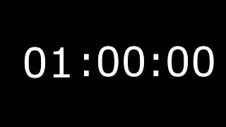 1-hour Timer Count Up in Full black background and Clockwise Video