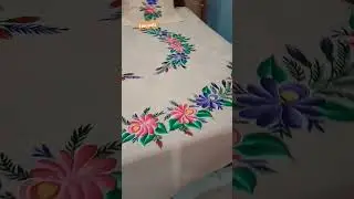 #shorts beautiful painting on bedsheet #painting #youtubeshorts