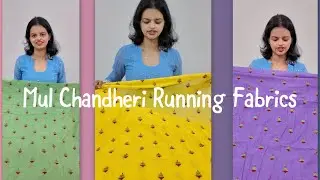 EPI 407|MUL CHANDHERI RUNNING MATERIAL|EMBROIDERY WORK|COTTON KOTA CHECK #mulchanderi @curatedvault