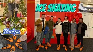 Ice skating ⛸️For the first time!❤️Chiso ma tato tato thukpa khaiyo!😋khursani challenge pani gariyo😂