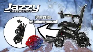 MADE IN AMERICA 33 LBS.! | Jazzy Ultra Light Folding Powerchair by Pride Mobility