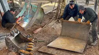 How Salvaged Ship Hull Steel Morphs Into 1250kg Unbreakable Excavator Bucket | Manufacturing Process