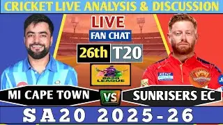 Mi Cape Town Cape vs Sunrisers Eastern Cape Kings  26th T20 ! Live Analysis & Discussion!SEC vs JSK