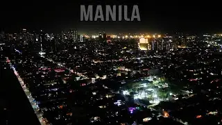 Top VIEW of Manila during night time.