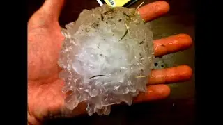 Wichita Kansas Hail Storm; Smashes Glass Table